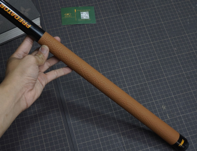 Bọc cơ da Togo nâu gold cho chuôi Predator