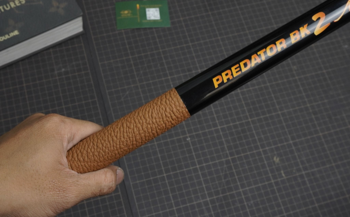 Bọc cơ da Togo nâu gold cho chuôi Predator