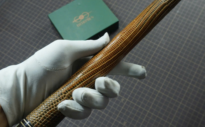 Bọc cơ da kỳ đà hoa nâu-đen cho chuôi JF, Dufferin, Universal