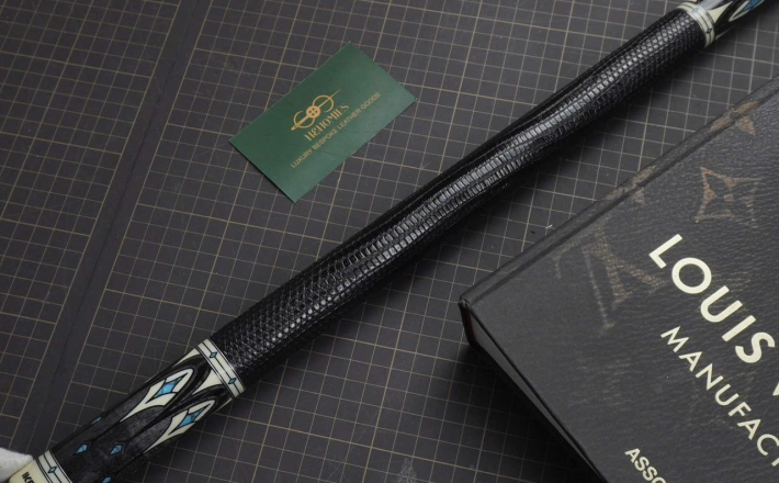 Bọc cơ da kỳ đà đen cho chuôi Pre Ikon