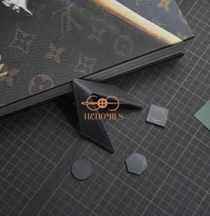 Kẹp lơ bida - Đôi cánh - Da bò xám