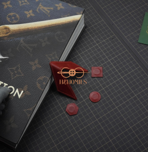 Kẹp lơ bida - Đôi cánh - Da bò đỏ