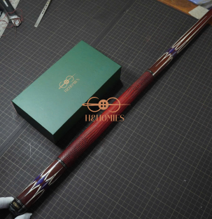 Bọc cơ da kỳ đà hoa đỏ-đen cho chuôi Musashi